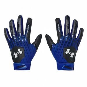Under Armour Mens UA Clean Up Baseball Batting Gloves 1378764-002 BLK/ROYAL Sz L